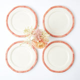 Pink Geometric Bamboo Starter Plate (Set of 4) - Mrs. Alice