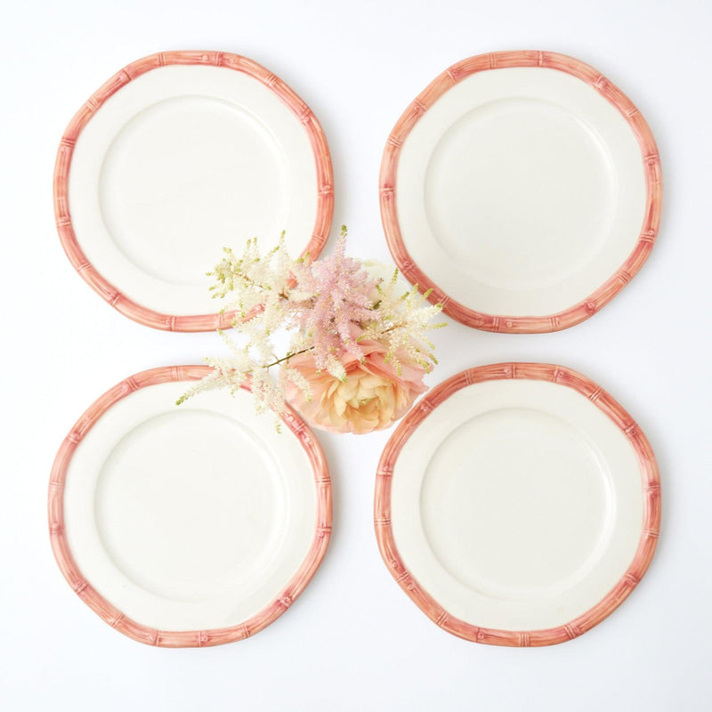 Pink Geometric Bamboo Starter Plate (Set of 4) - Mrs. Alice