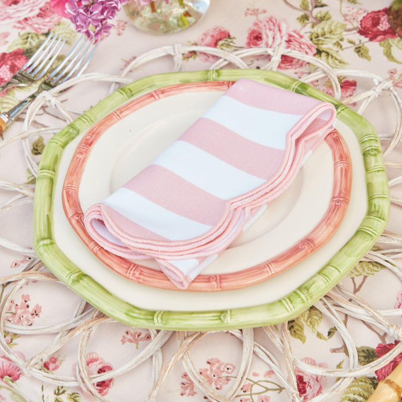 Pink Geometric Bamboo Starter Plate (Set of 4) - Mrs. Alice