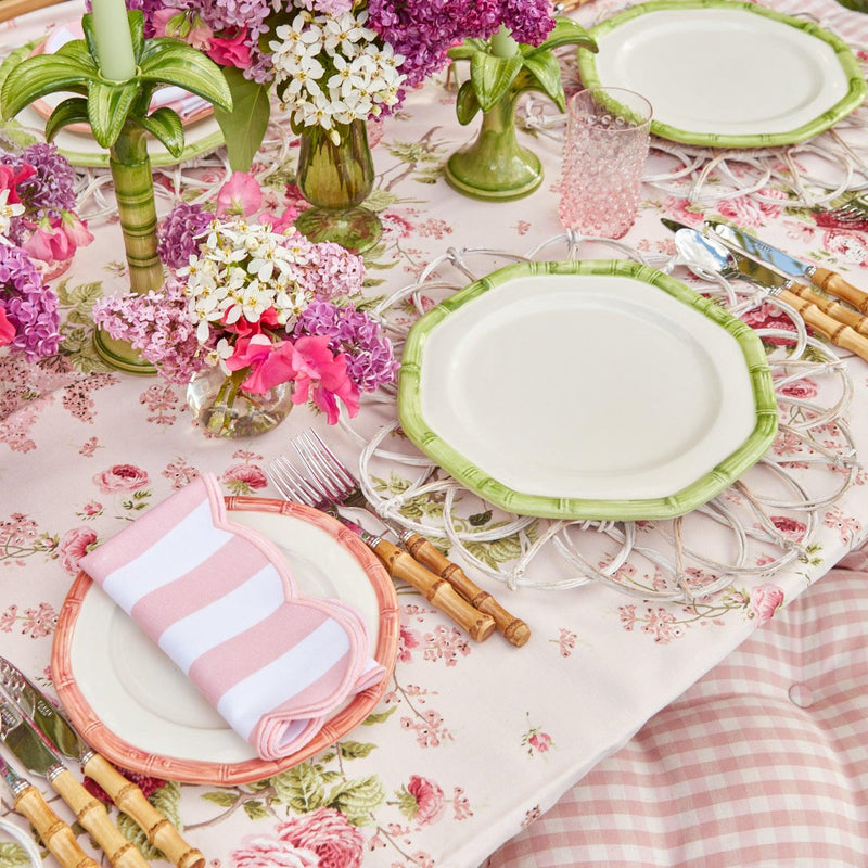 Pink Geometric Bamboo Starter Plate (Set of 4) - Mrs. Alice