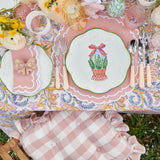 Pink Gingham Ruffle Seat Pad Cushion (Set of 4) - Mrs. Alice