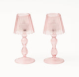 Pink Glass Lantern Tea Light Holder Set - Mrs. Alice