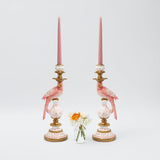 Pink Parrot Candle Holder (Pair) - Mrs. Alice