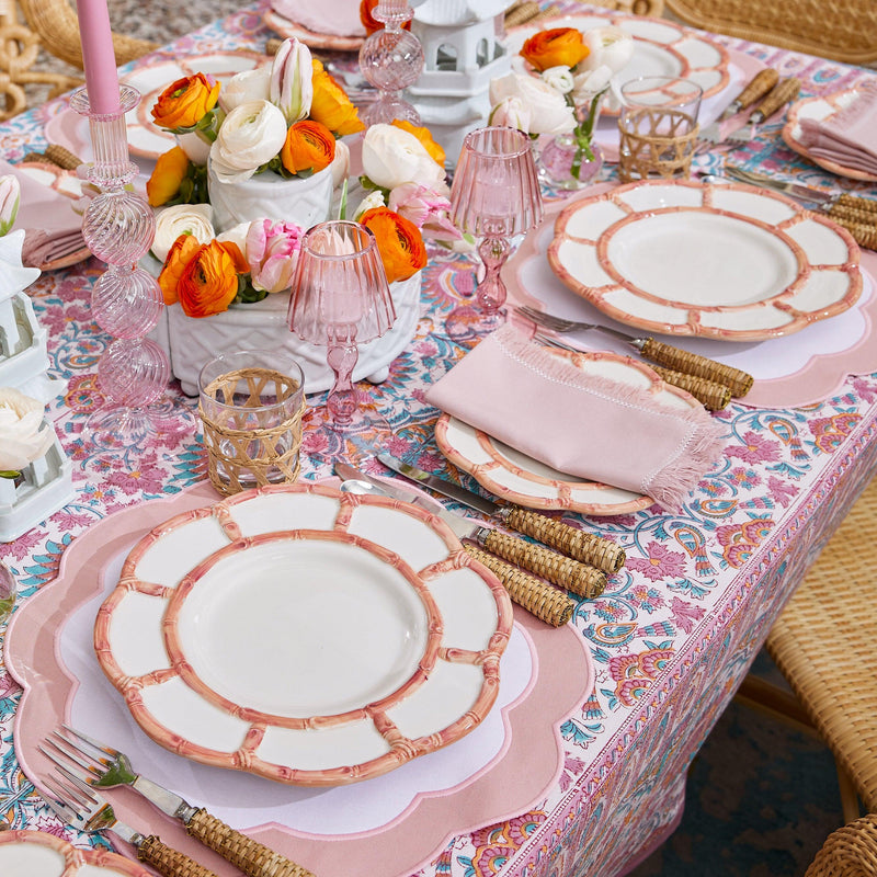 Pink Petal Bamboo Dinner & Starter Plates (Set of 8) - Mrs. Alice