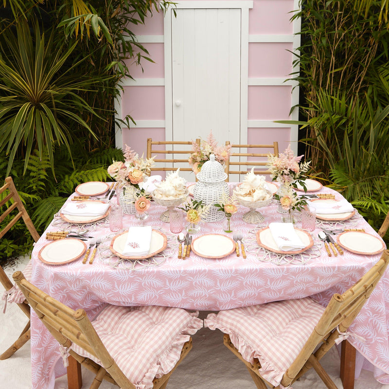 Pink Trailing Ferns Tablecloth - Mrs. Alice