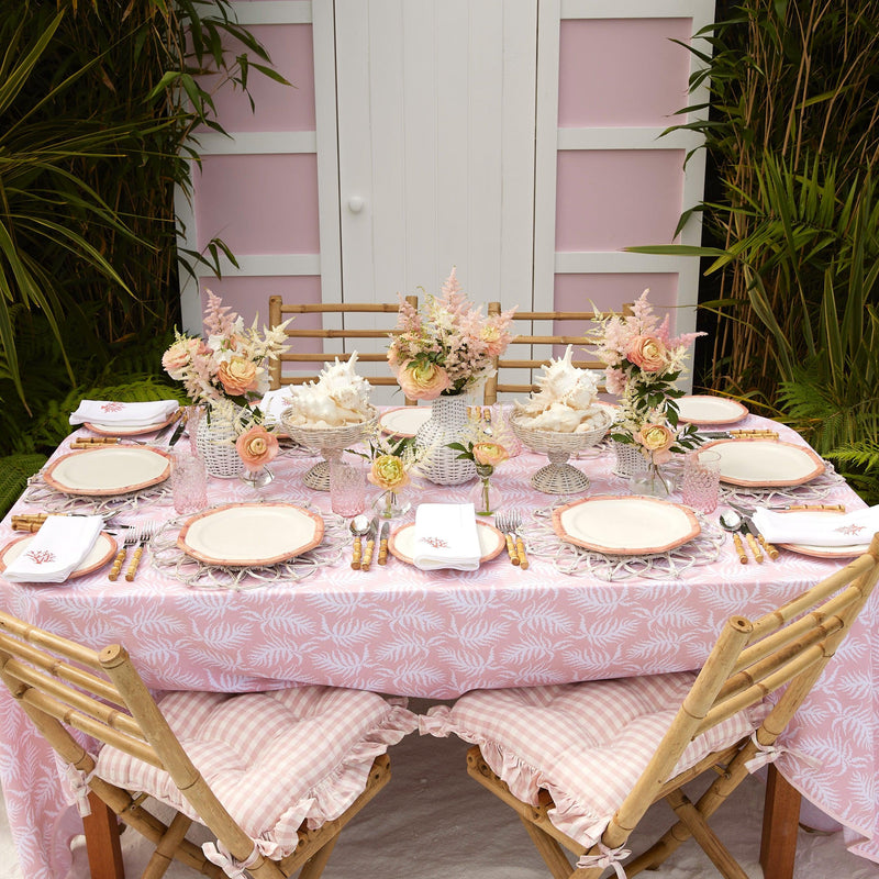 Pink Trailing Ferns Tablecloth - Mrs. Alice