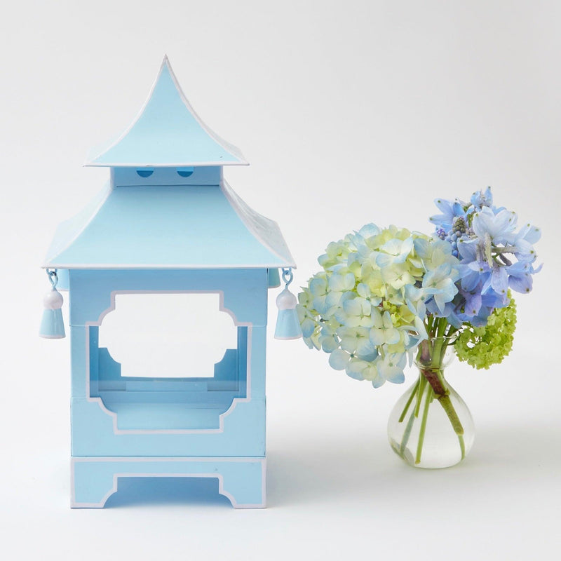 Powder Blue Pagoda Lantern - Mrs. Alice