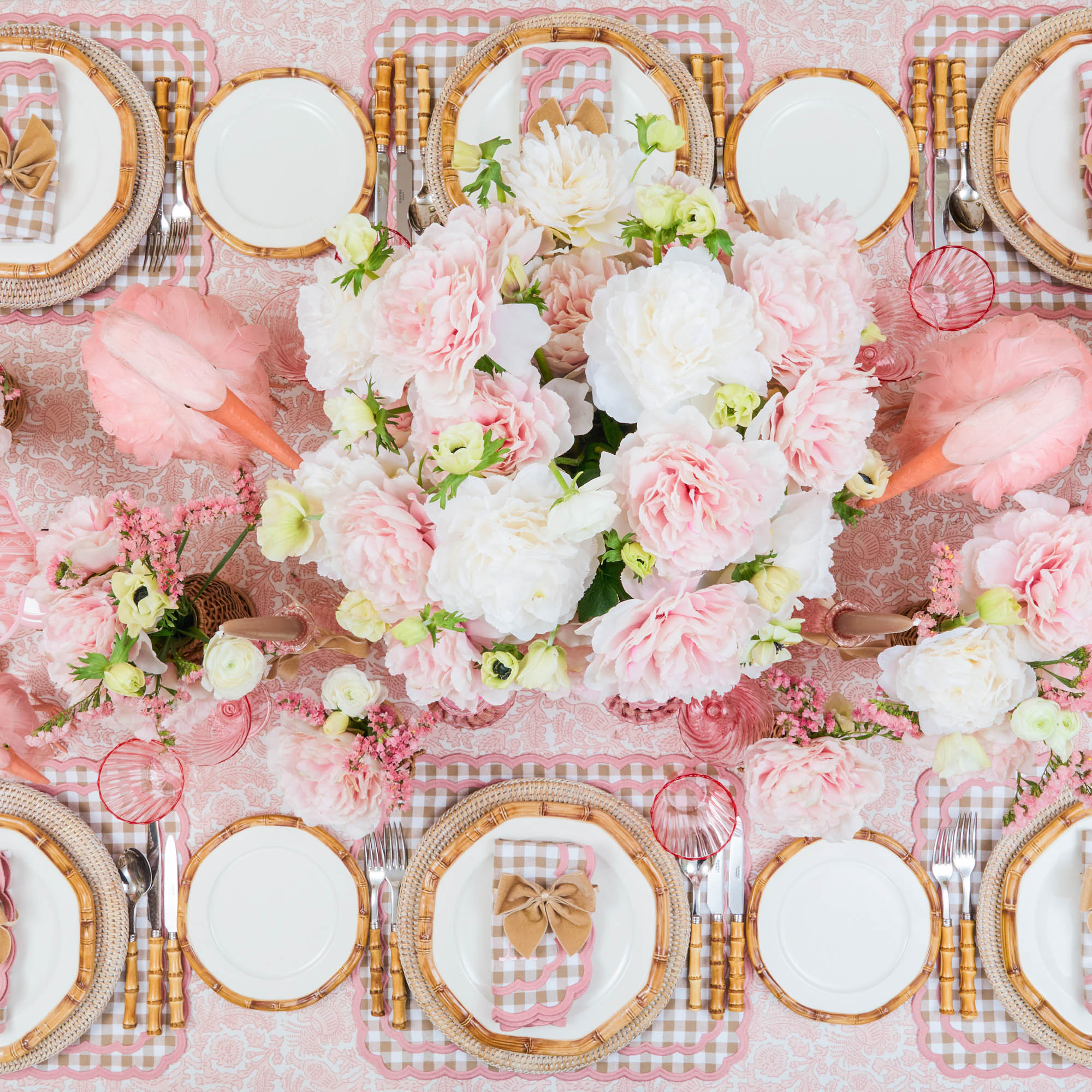 Petal Pink Pheasant Tablecloth