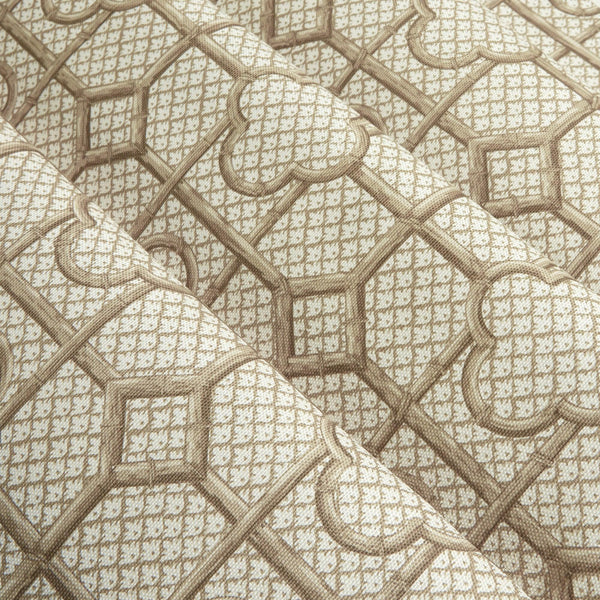 Putty Bamboo Trellis Fabric - Mrs. Alice