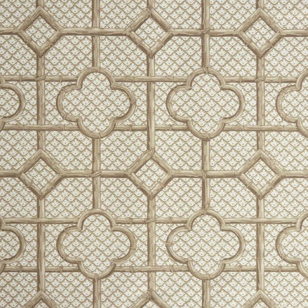 Putty Bamboo Trellis Fabric - Mrs. Alice