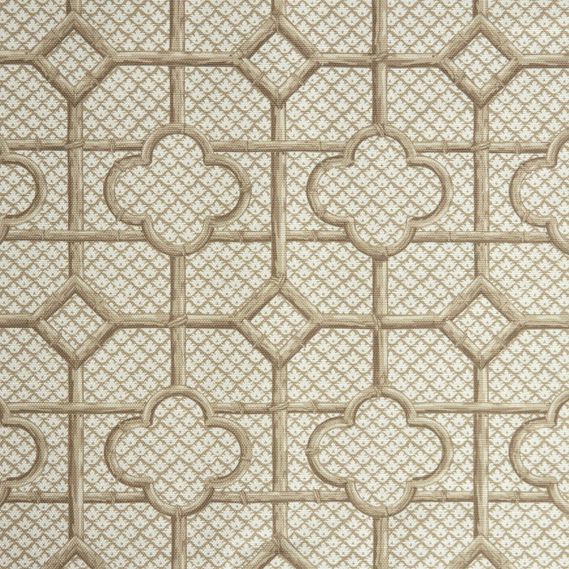 Putty Bamboo Trellis Fabric - Mrs. Alice