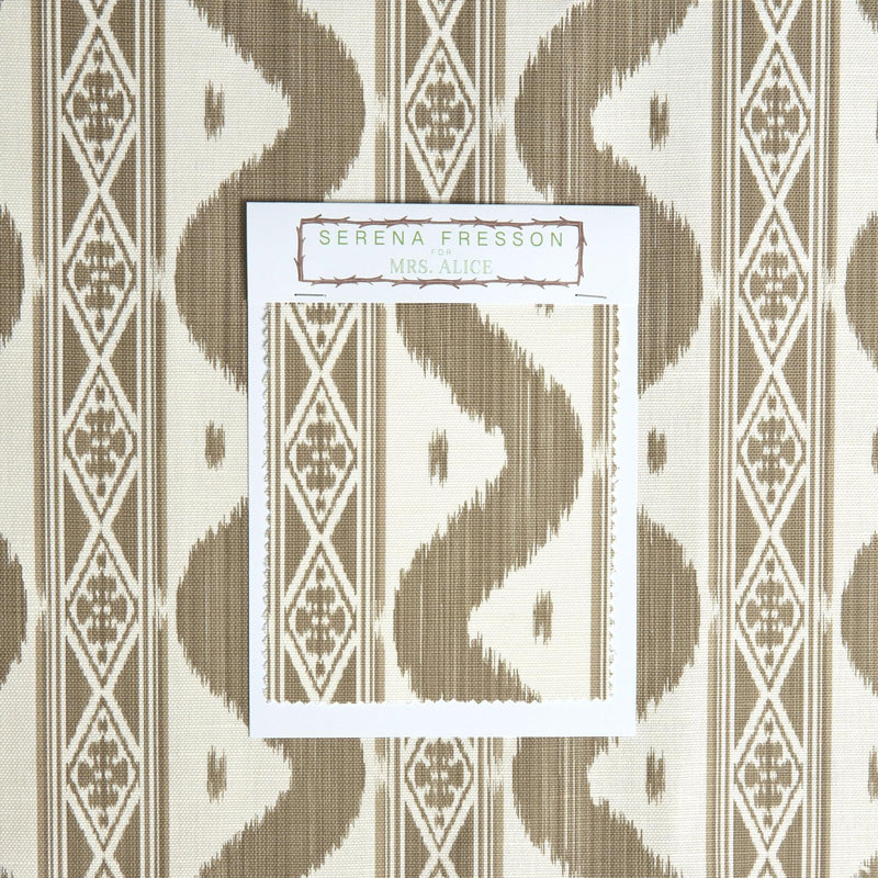 Putty Ikat Stripe Fabric - Mrs. Alice