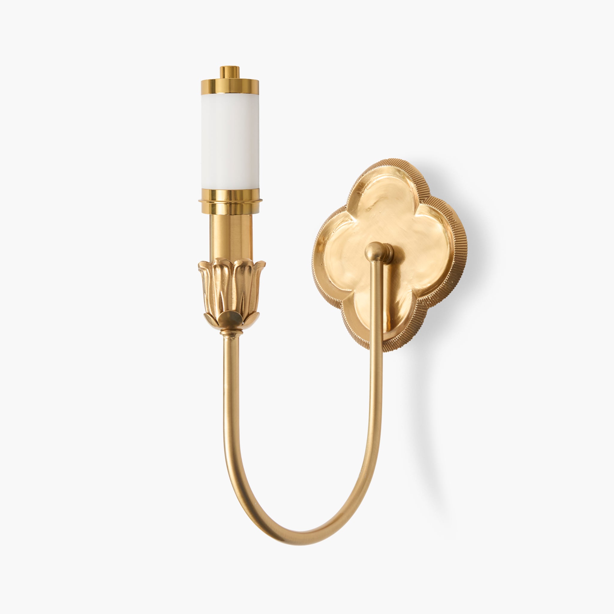 Quatrefoil Rechargeable Wall Light with Olive Lotus Ruffle Shade (18cm)