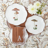 Set of 8 dinner and 8 starter plates displaying the charming scalloped mushroom design.