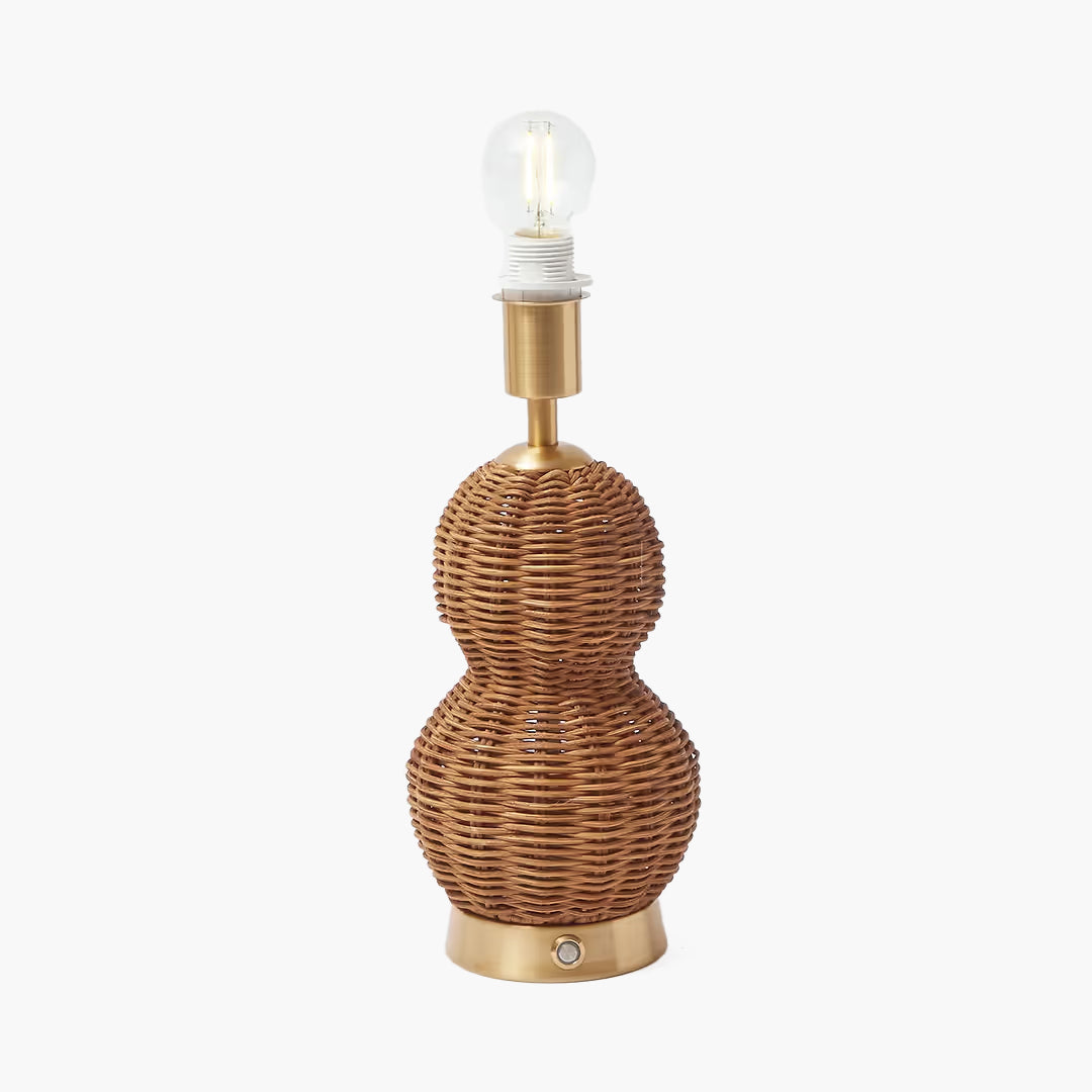 Trio of Rechargeable Rattan Lamps