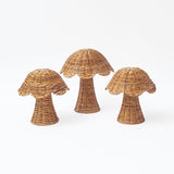Natural Rattan Mushroom Family: Whimsical woodland accents.