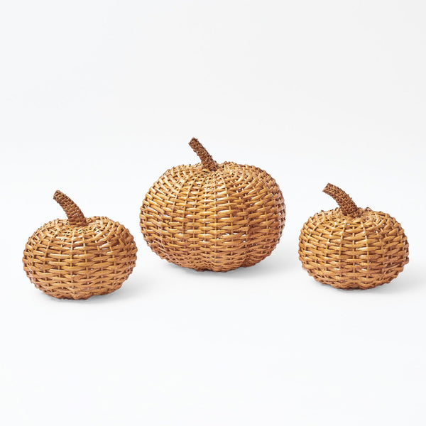 Natural Rattan Pumpkin Family: Whimsical rustic accents.