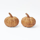 Add woodland allure with the delightful Natural Rattan Pumpkin Family.