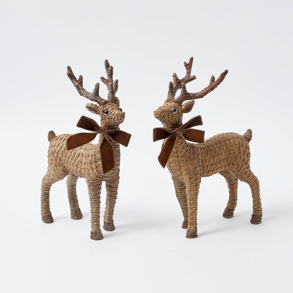 Elevate your holiday decor with our Pair of Rattan Reindeer - a touch of rustic elegance for your Christmas celebrations.