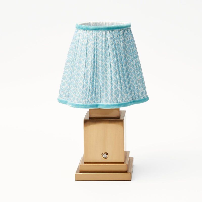 Rechargeable Lamp with Blue Lampshade (18cm)