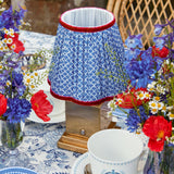 Rechargeable Lamp with Blue Lotus Lampshade - Mrs. Alice