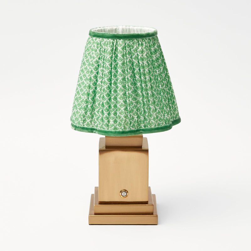 Rechargeable Lamp with Green Lampshade (18cm)