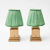 Rechargeable Lamp with Green Lotus Lampshade - Mrs. Alice