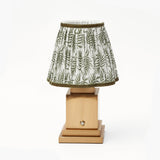 Rechargeable Lamp with Olive Green Lampshade (18cm)