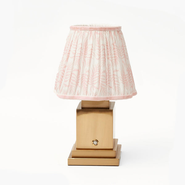 Rechargeable Lamp with Pink Fern Lampshade