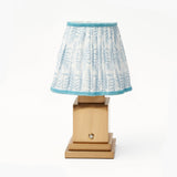 Rechargeable Lamp with Blue Fern Lampshade