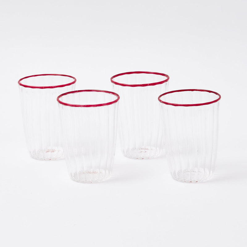 Turn any Christmas gathering into a festive affair with our Red Rim Water Glasses Set.