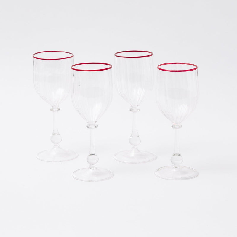 12 oz. Stemmed Swirl Acrylic Wine Glasses Set (Set of 4)