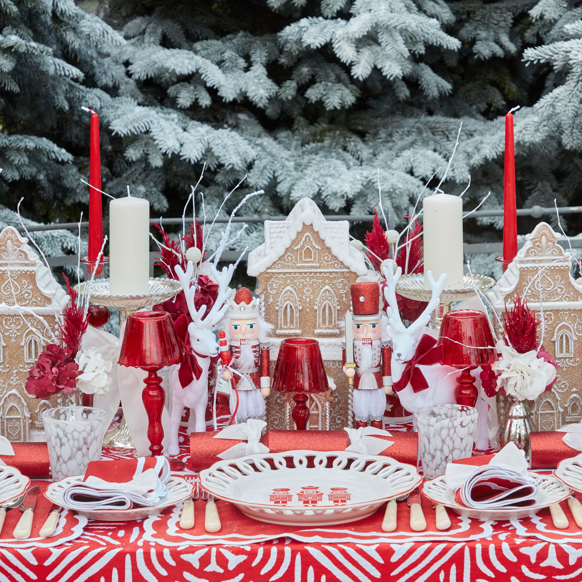 Celebrate the season with the Gingerbread Lane Decoration Set, a charming assortment of gingerbread-themed decorations that bring smiles to your holiday festivities.