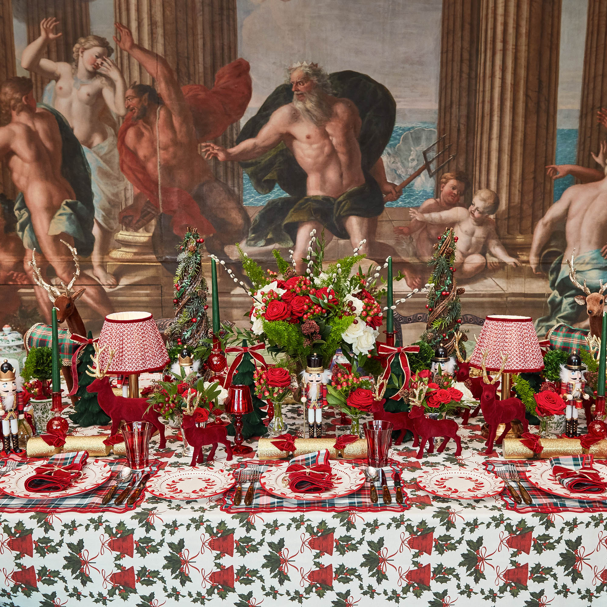 Red Glass Lantern Tea Light Holder (Pair) - 18 cm