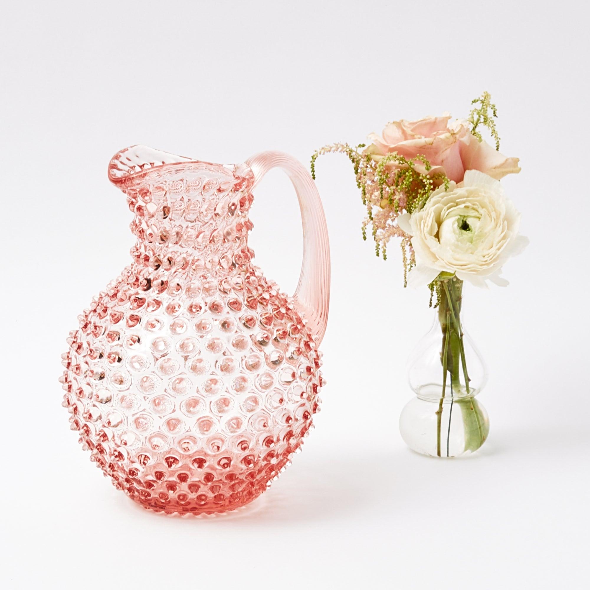 Rose Pink Hobnail Jug