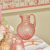 Rose Pink Hobnail Water Glasses & Jug Set - Mrs. Alice