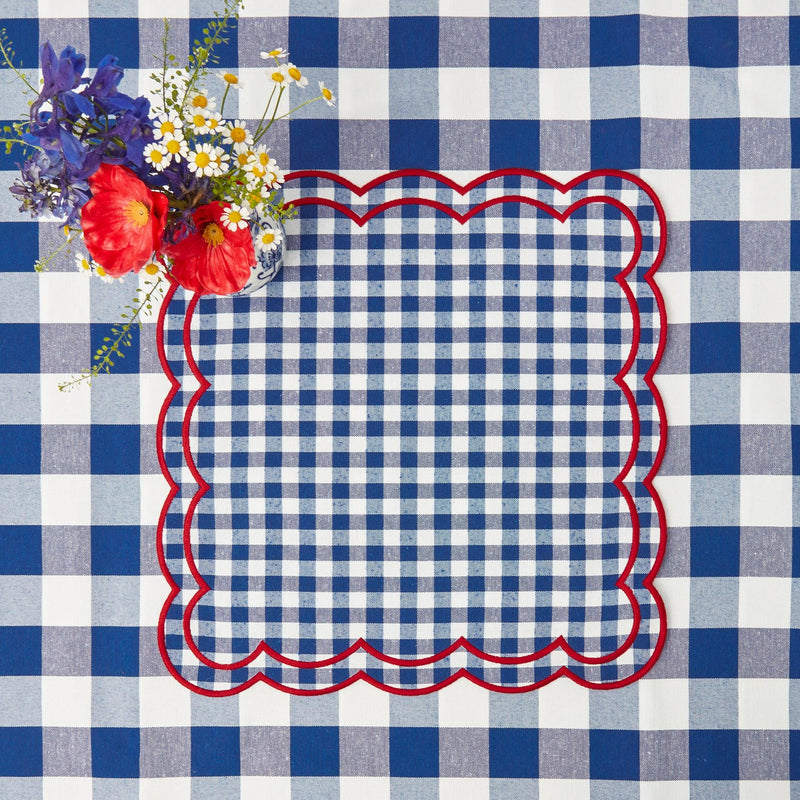 Royal Blue Gingham Napkins (Set of 4) - Mrs. Alice