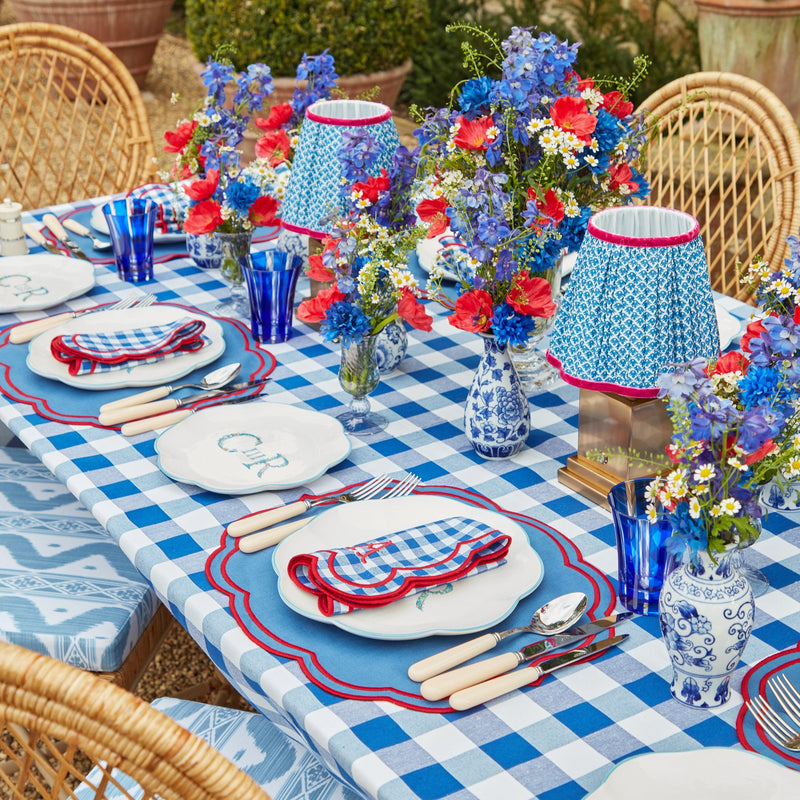 Royal Blue Gingham Napkins (Set of 4) - Mrs. Alice