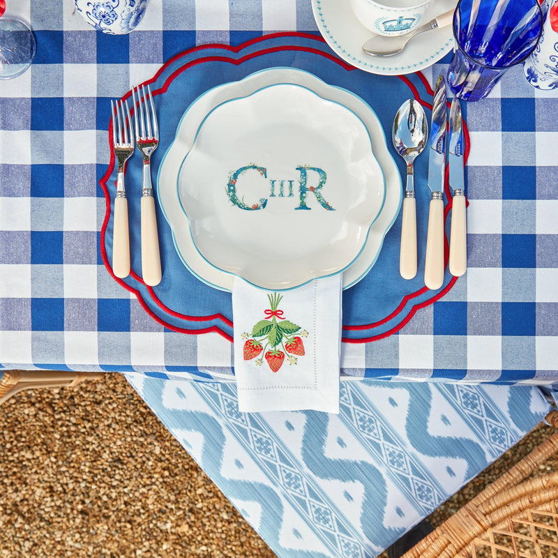 Royal Blue Gingham Tablecloth - Mrs. Alice