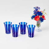 Royal Blue Positano Glasses, a set of 4 for refined drinking.