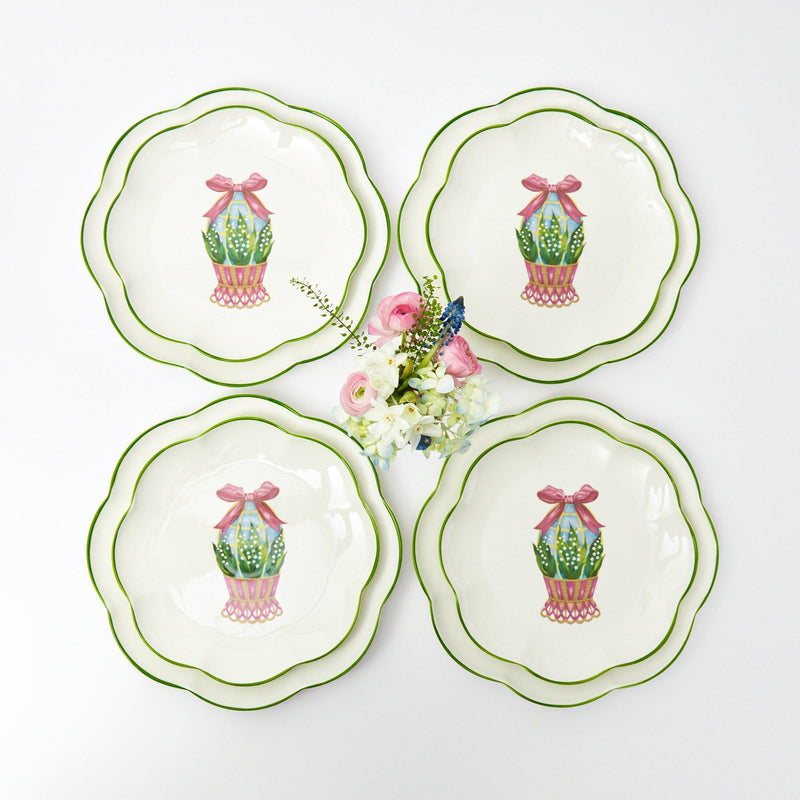 Scalloped Easter Dinner & Starter Plate (Set of 8) - Mrs. Alice