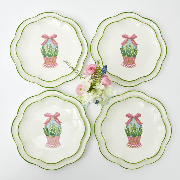 Scalloped Easter Dinner & Starter Plate (Set of 8) - Mrs. Alice