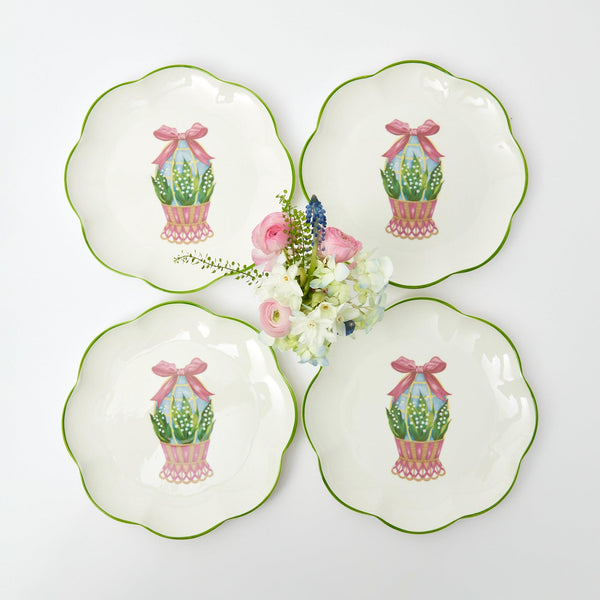 Scalloped Easter Starter Plates (Set of 4) - Mrs. Alice