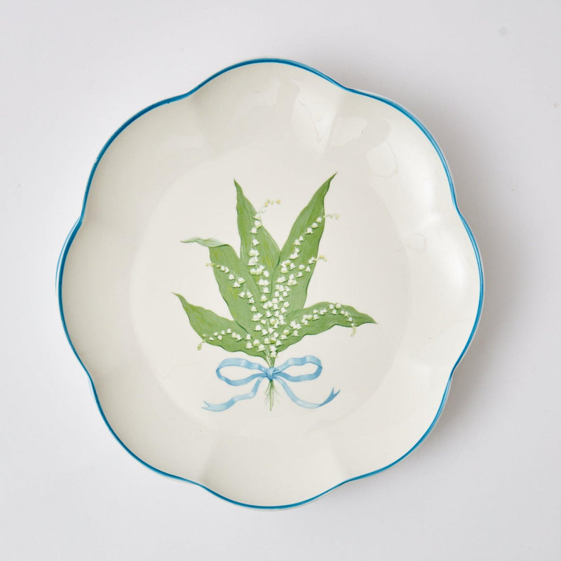 Scalloped Lily of the Valley Dinner Plate - Mrs. Alice