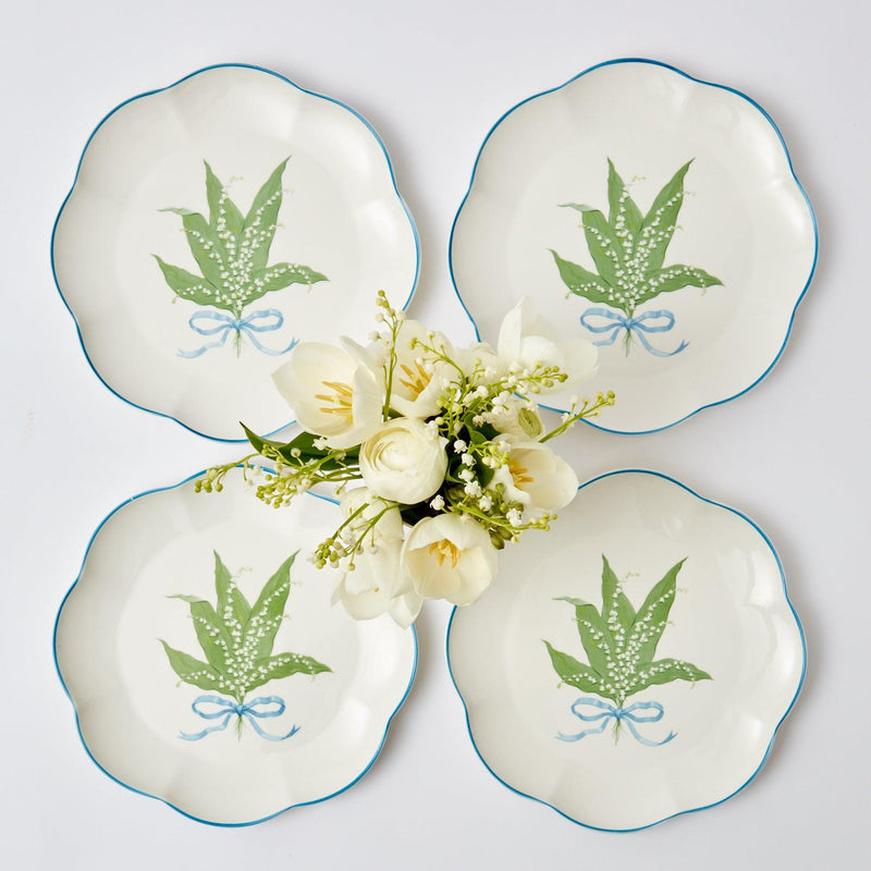 Scalloped Lily of the Valley Dinner Plate - Mrs. Alice