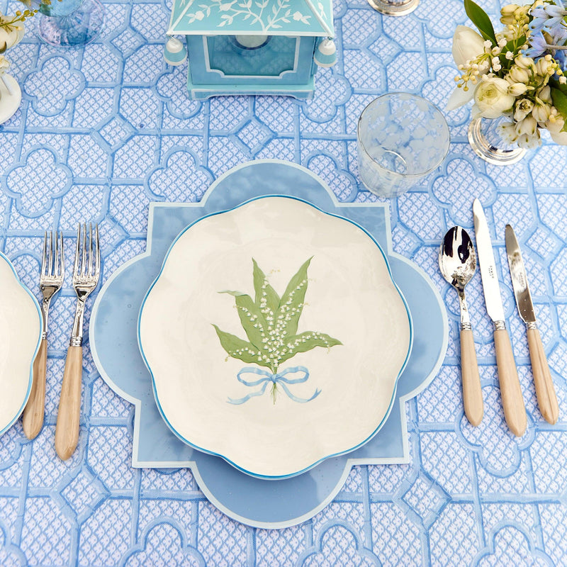 Scalloped Lily of the Valley Dinner Plate - Mrs. Alice