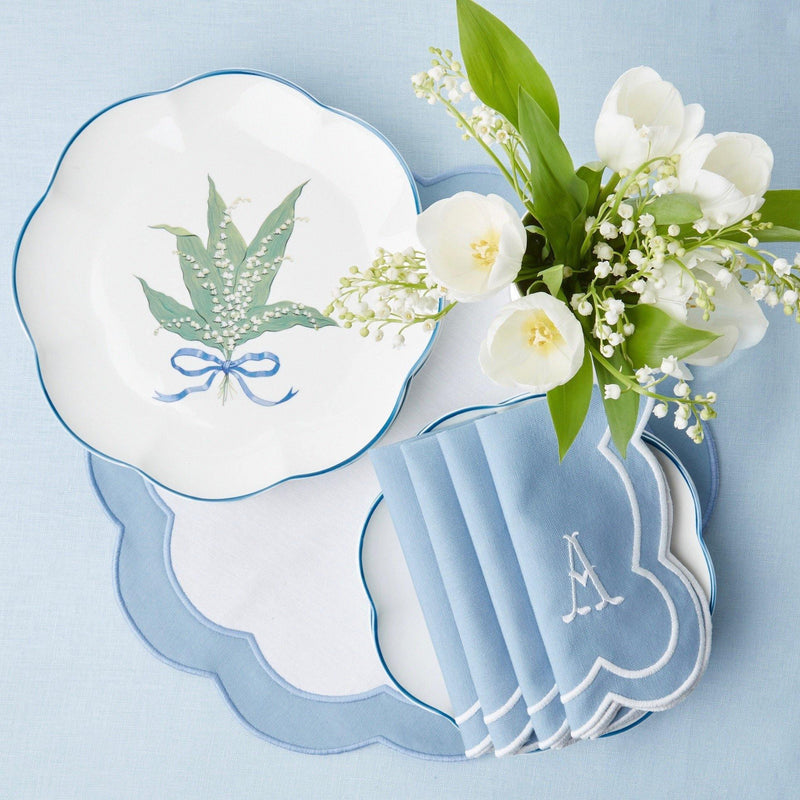 Scalloped Lily of the Valley Dinner Plate (Set of 4) - Mrs. Alice
