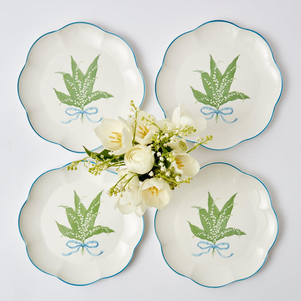 Scalloped Lily of the Valley Starter Plate (Set of 4) - Mrs. Alice