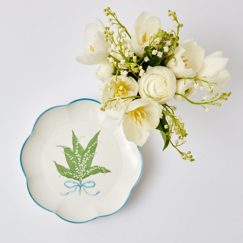 Scalloped Lily of the Valley Starter Plate (Set of 4) - Mrs. Alice