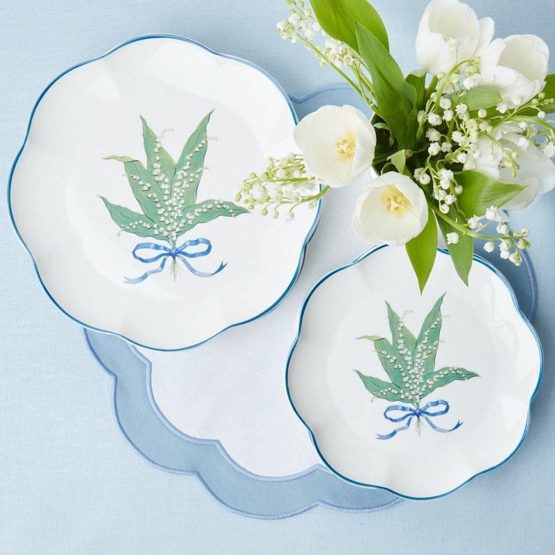 Scalloped Lily of the Valley Starter Plate (Set of 4) - Mrs. Alice